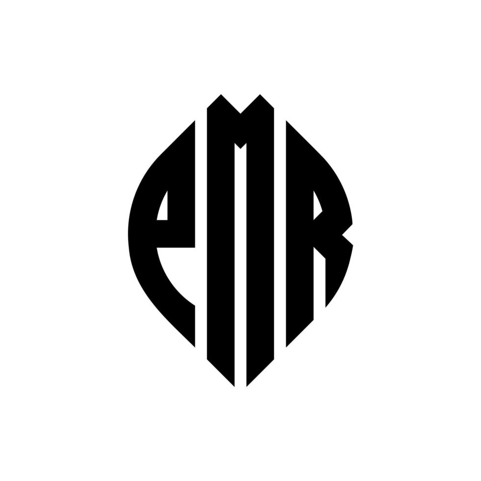 pmr cirkel letter logo ontwerp met cirkel en ellipsvorm. pmr ellipsletters met typografische stijl. de drie initialen vormen een cirkellogo. pmr cirkel embleem abstracte monogram brief mark vector. vector