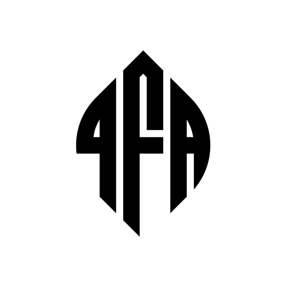 qfa cirkel letter logo ontwerp met cirkel en ellipsvorm. qfa ellipsletters met typografische stijl. de drie initialen vormen een cirkellogo. qfa cirkel embleem abstracte monogram brief mark vector. vector