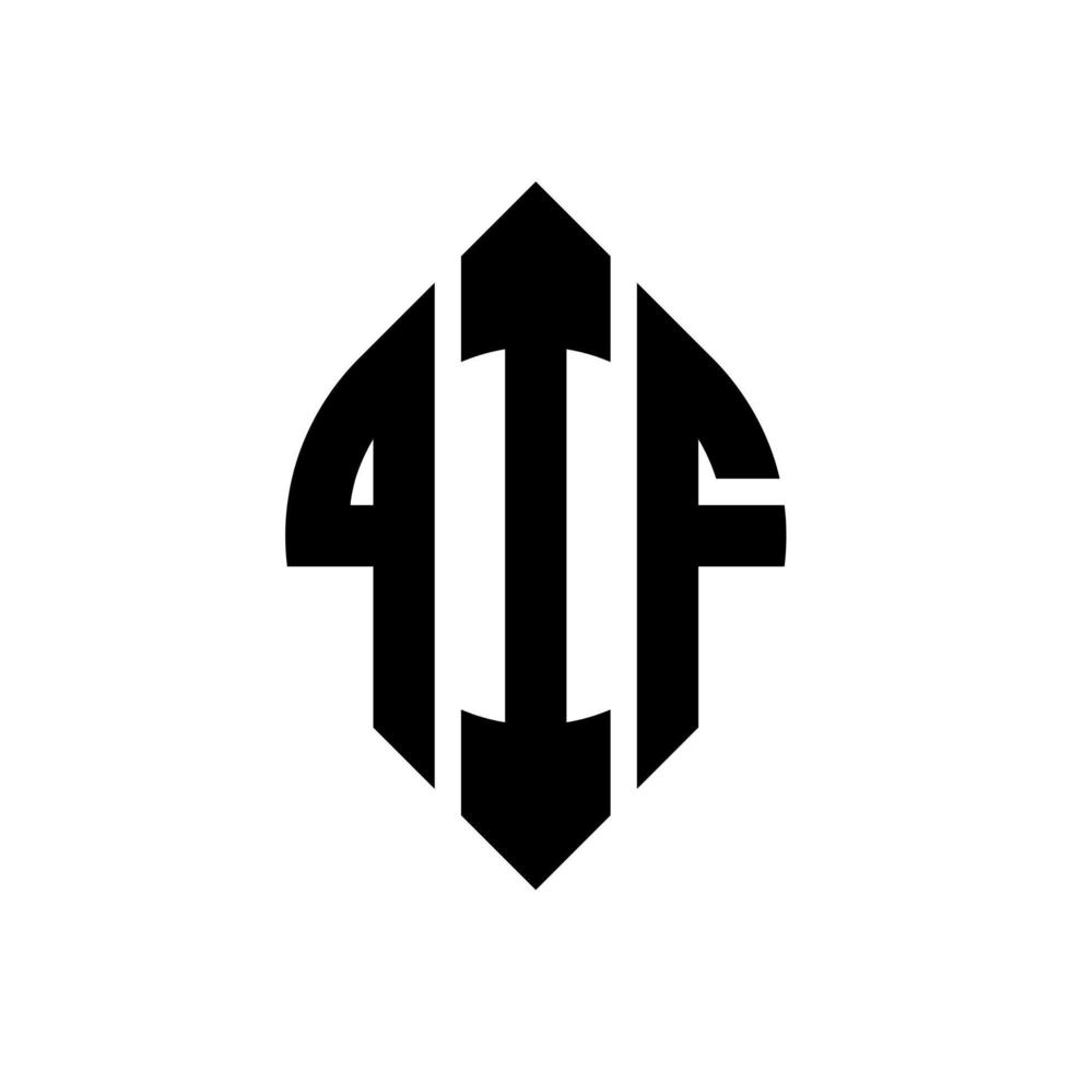 qif cirkel letter logo-ontwerp met cirkel en ellipsvorm. qif ellipsletters met typografische stijl. de drie initialen vormen een cirkellogo. qif cirkel embleem abstracte monogram brief mark vector. vector