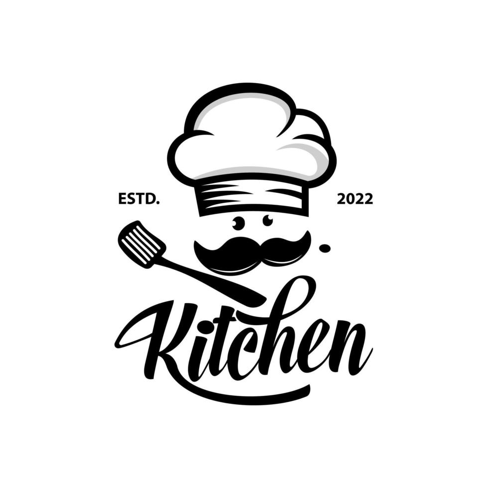 restaurant chef-kok logo stock illustratie sjabloon gelukkig koken vector