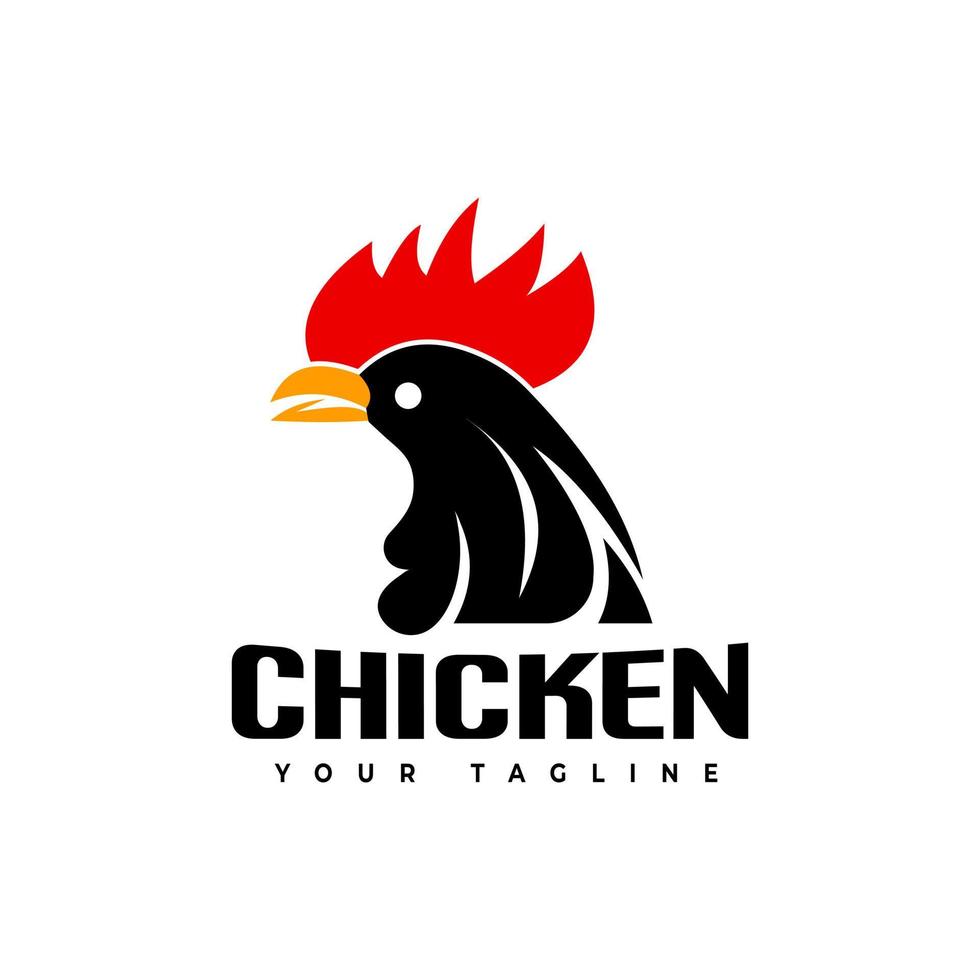 kip hoofd logo illustratie fastfood restaurant app pictogram vector symbool