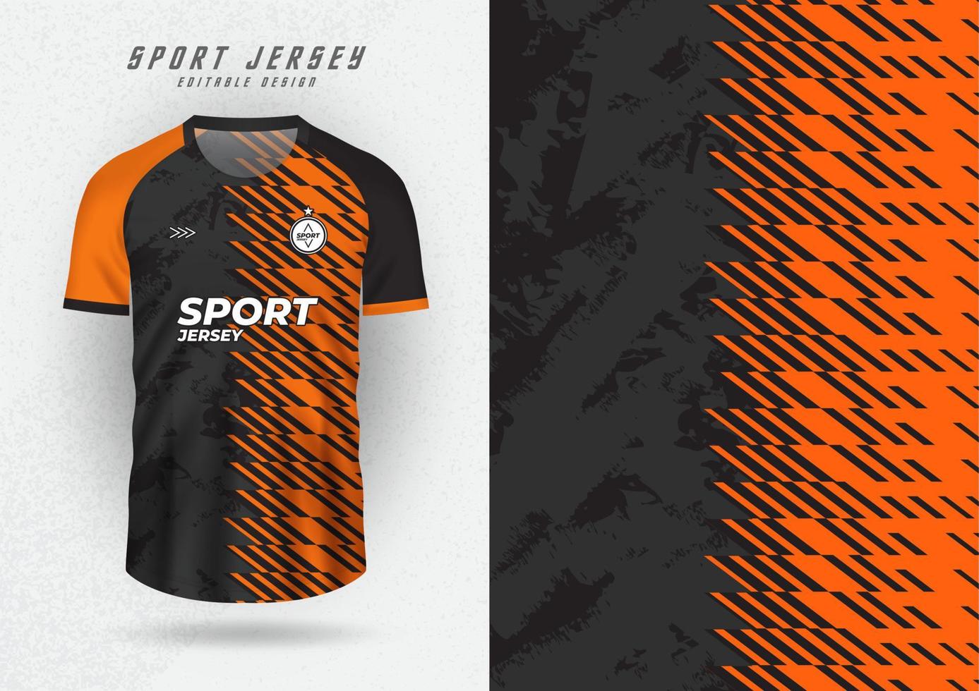 achtergrondmodel voor sporttruien, truien, hardloopshirts, oranje en zwart patroon. vector