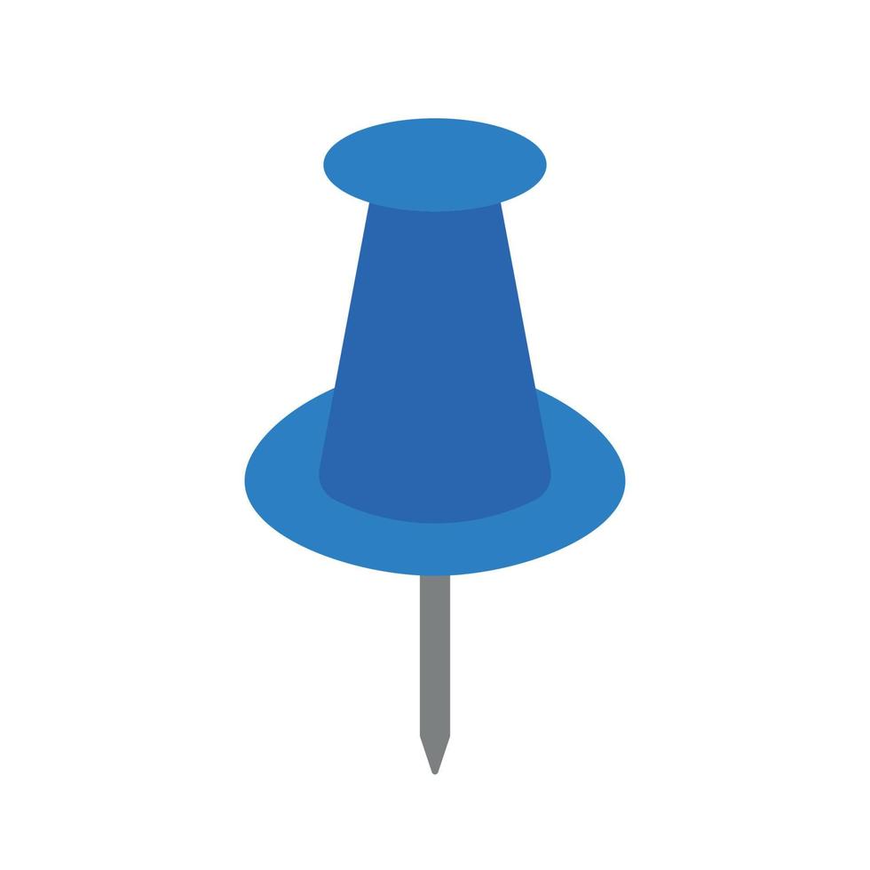 blauwe platte push prikbord pictogram clipart vector