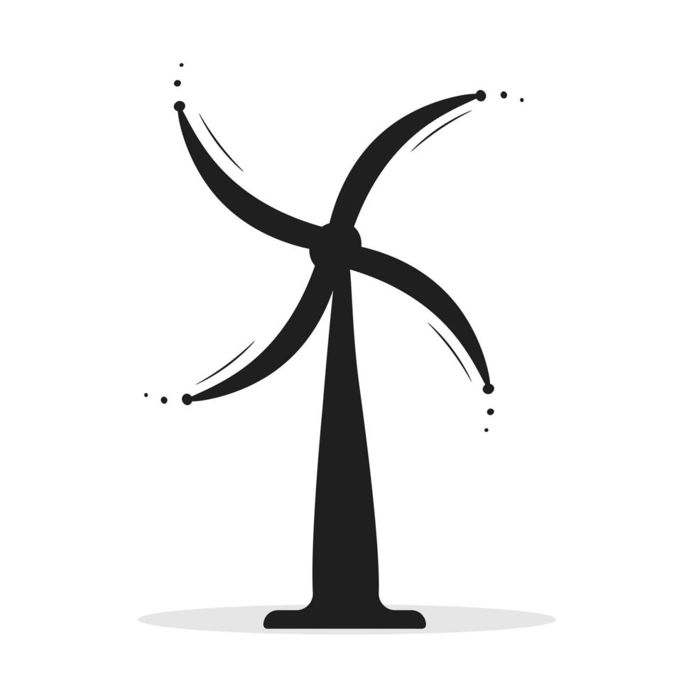 windmolen alternatieve windturbine en hernieuwbare energie vector pictogram milieu concept voor grafisch ontwerp, logo, website, sociale media, mobiele app, ui illustratie