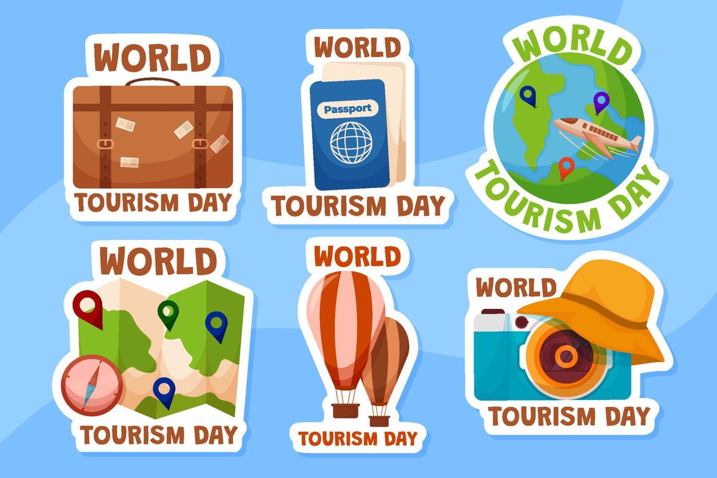 wereld toerisme dag sticker vector