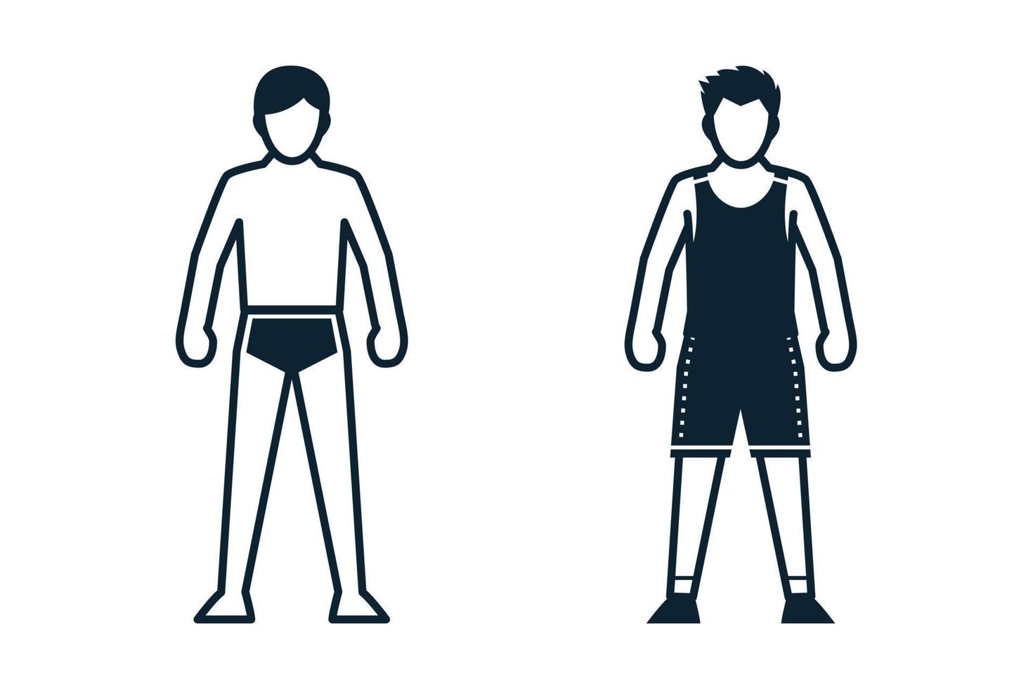 mensen, man, mode, kleding pictogrammen met witte achtergrond vector