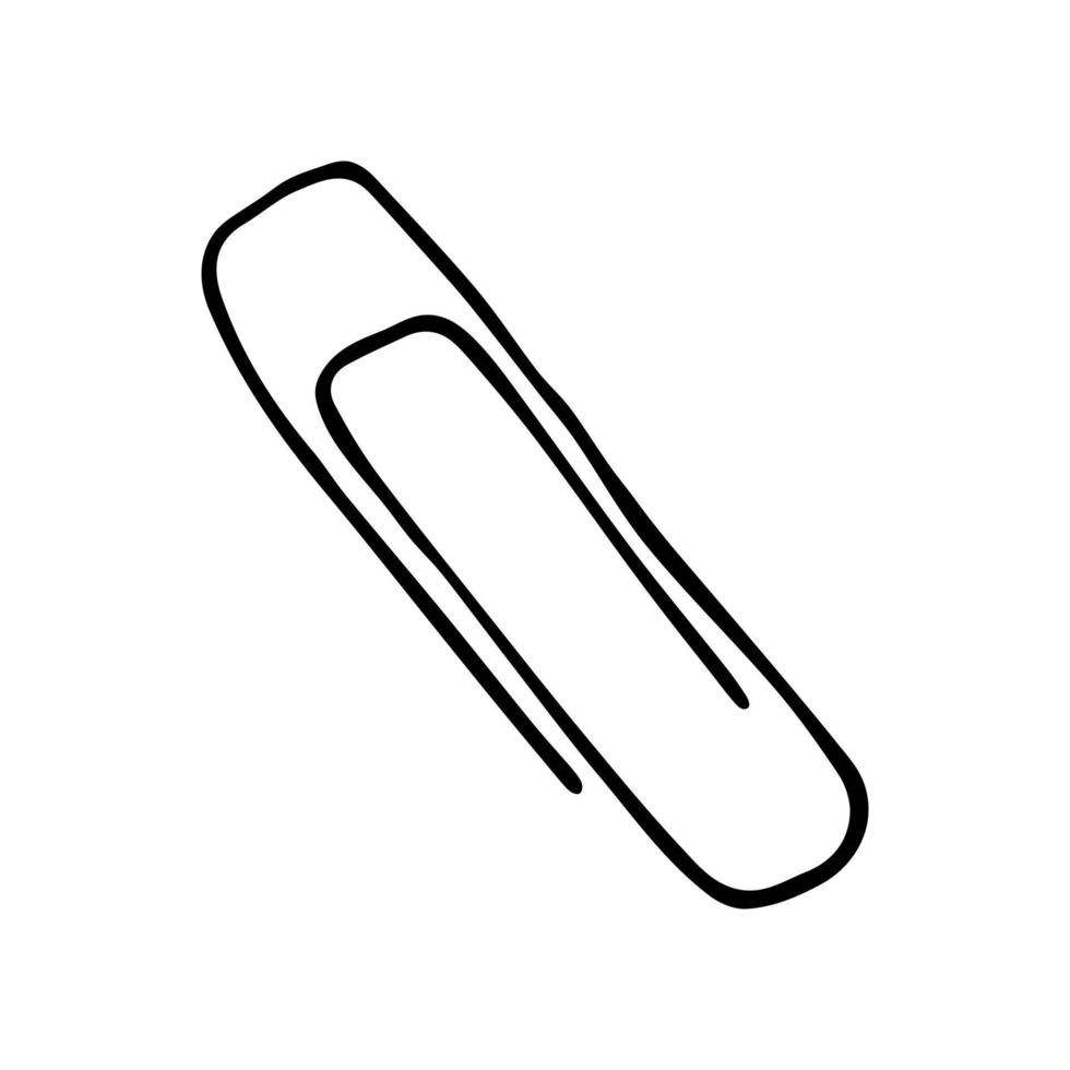 vector paperclip clipart. handgetekende kantoorbenodigdheden. voor print, web, ontwerp, decor, logo