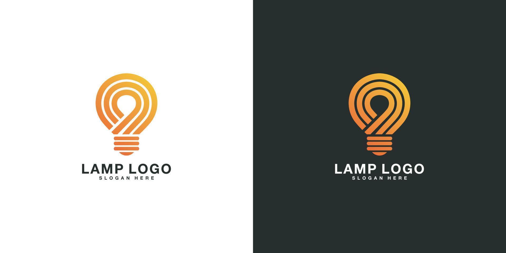 lamp logo vector design premium