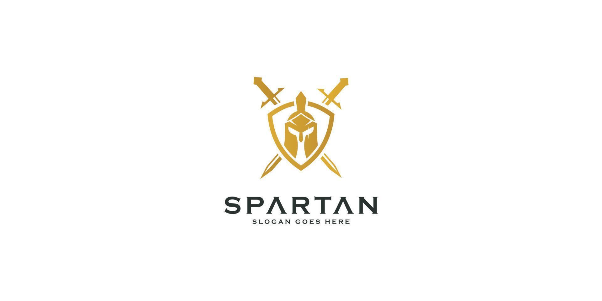 spartaans logo en vector design helm en hoofd