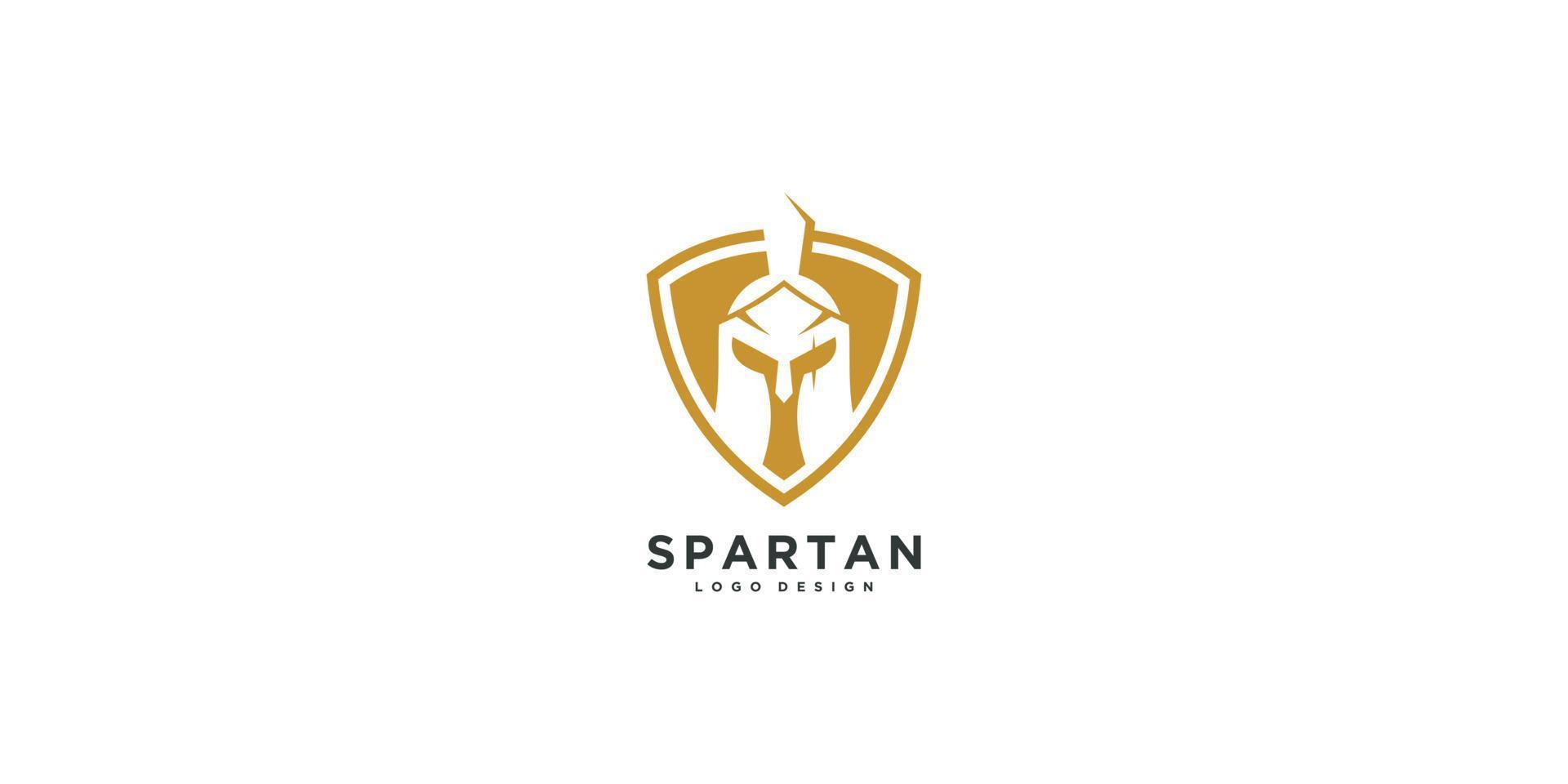 spartaans logo en vector design helm en hoofd