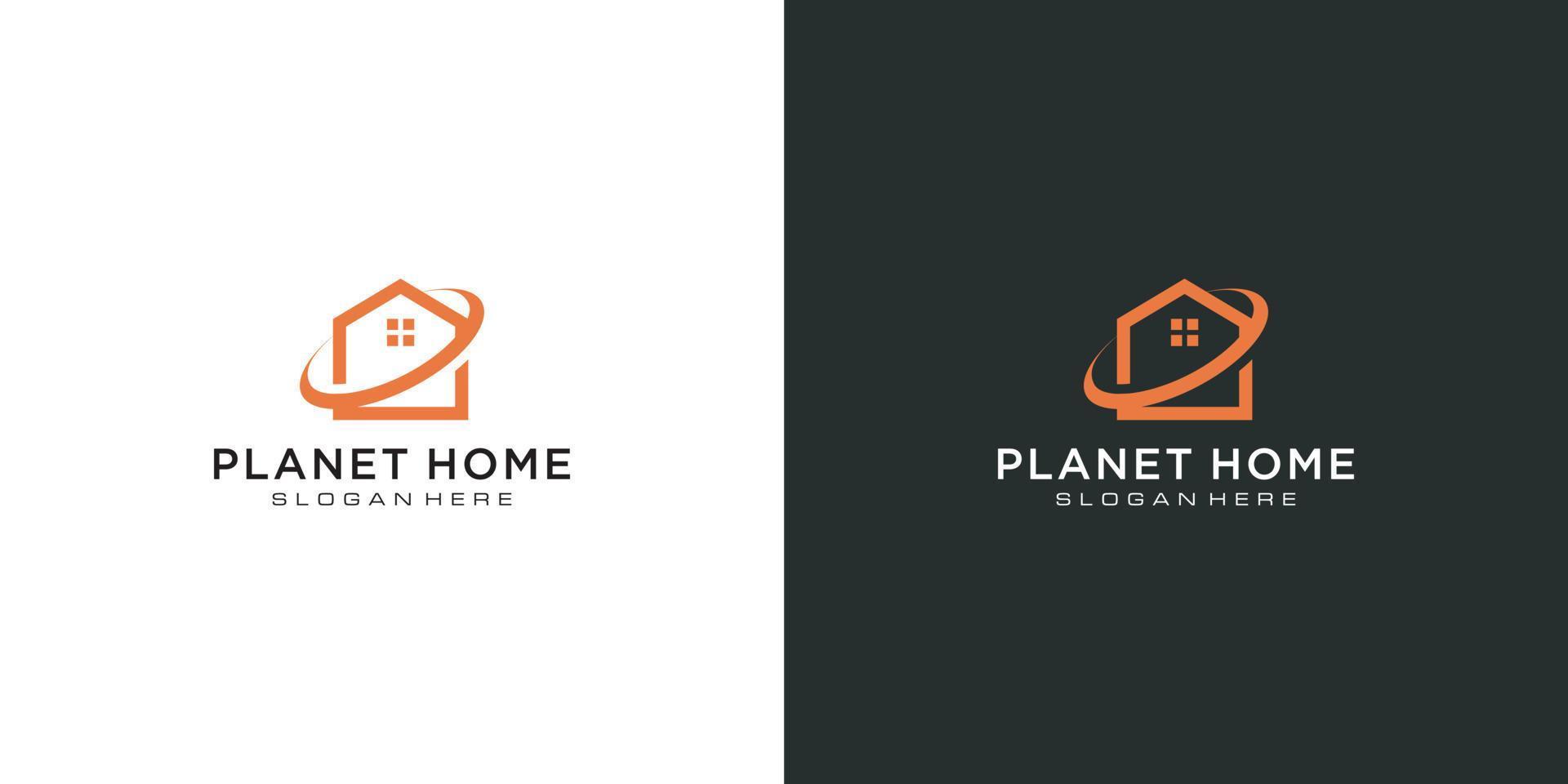planet home build abstract voor logo vector