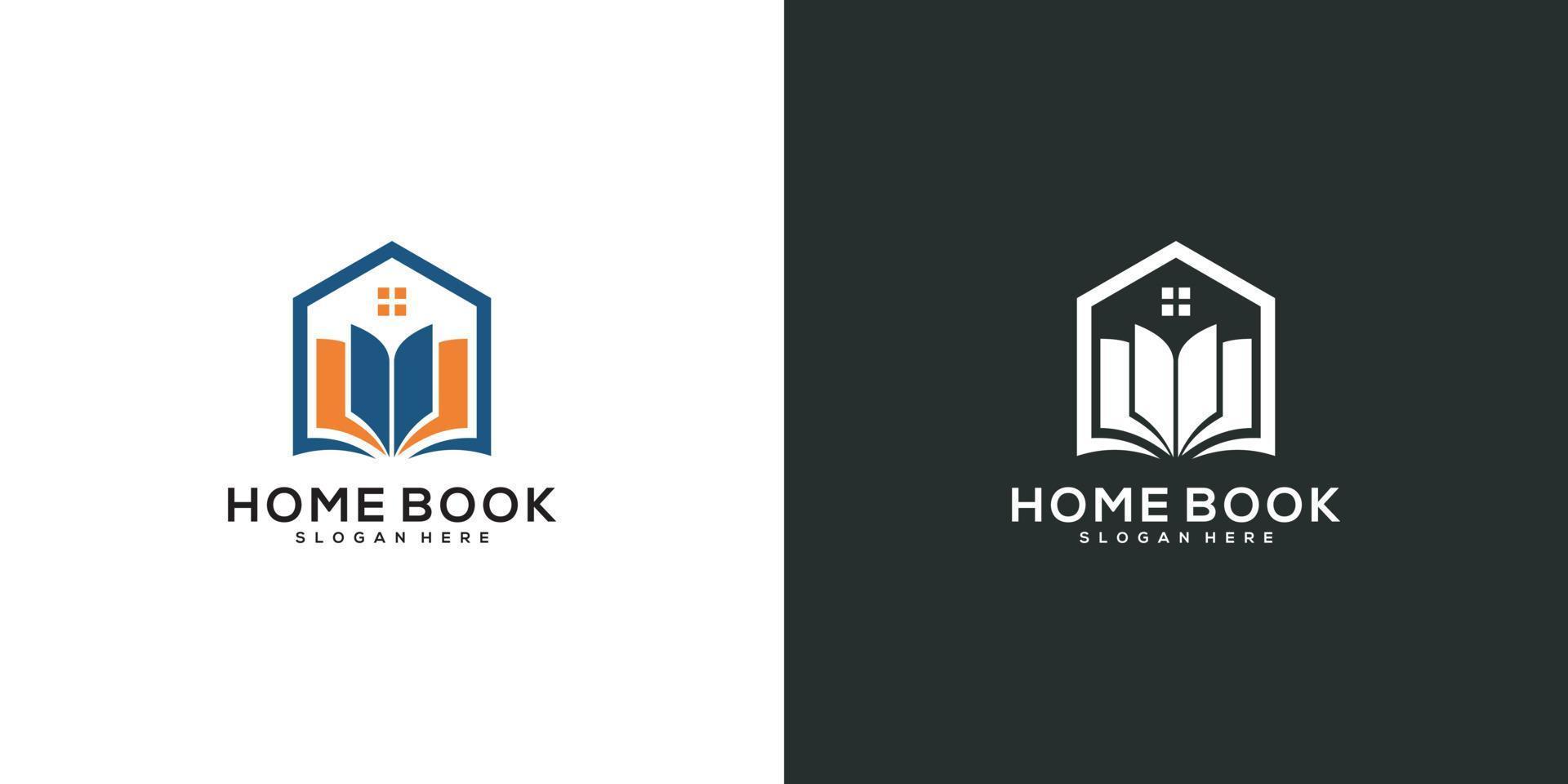 huis boek logo vector ontwerp