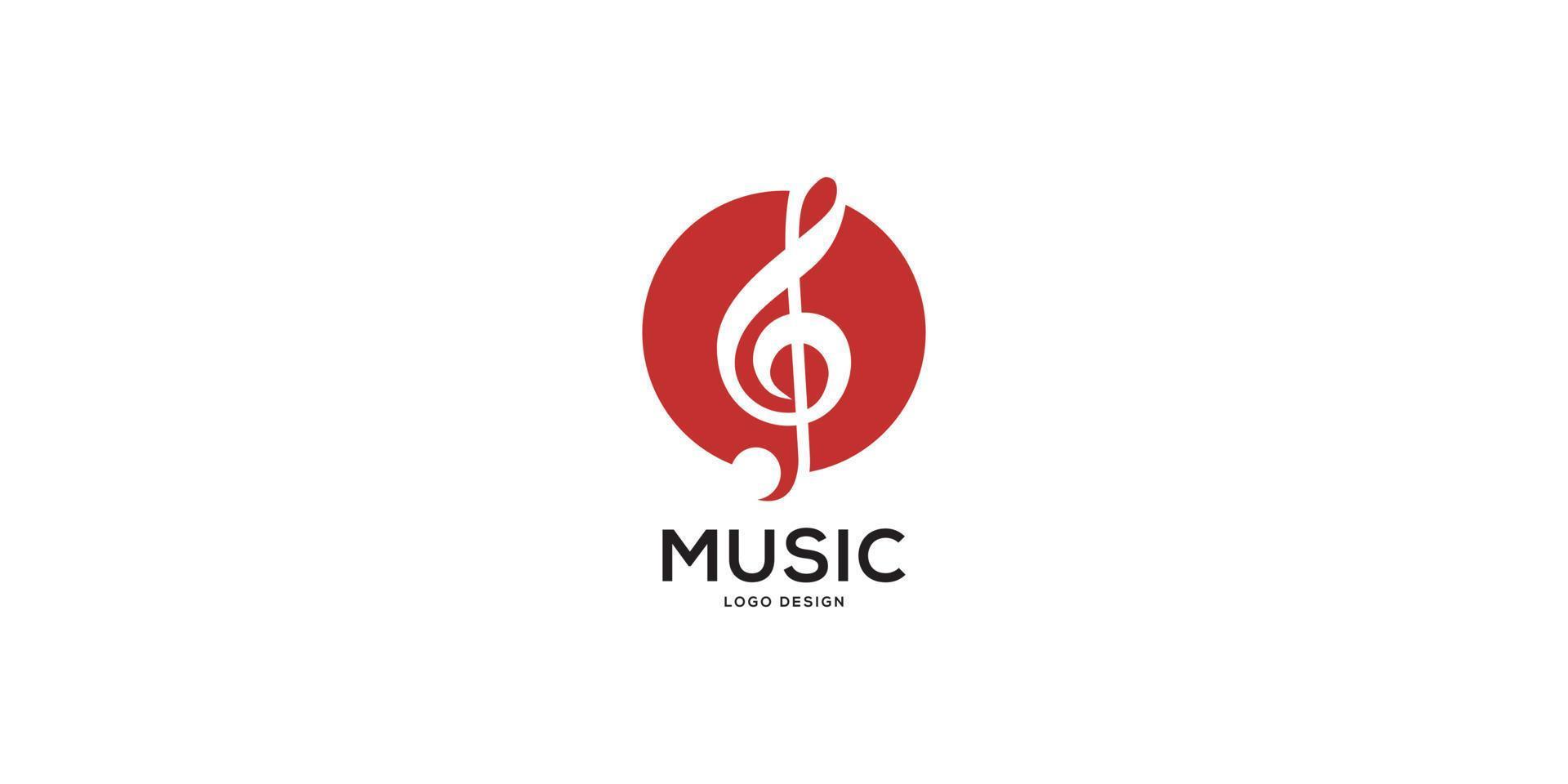 muziek logo met cirkel vector