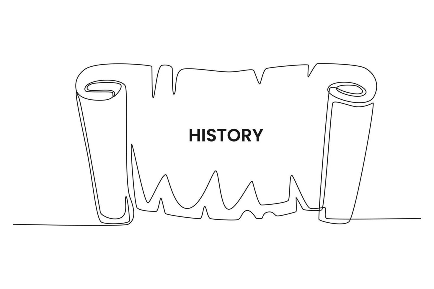 eenvoudig doorlopende lijntekening historisch bewijs vintage papier. onderwerpen concept op school en universiteit. doorlopende lijn tekenen ontwerp grafische vectorillustratie. vector