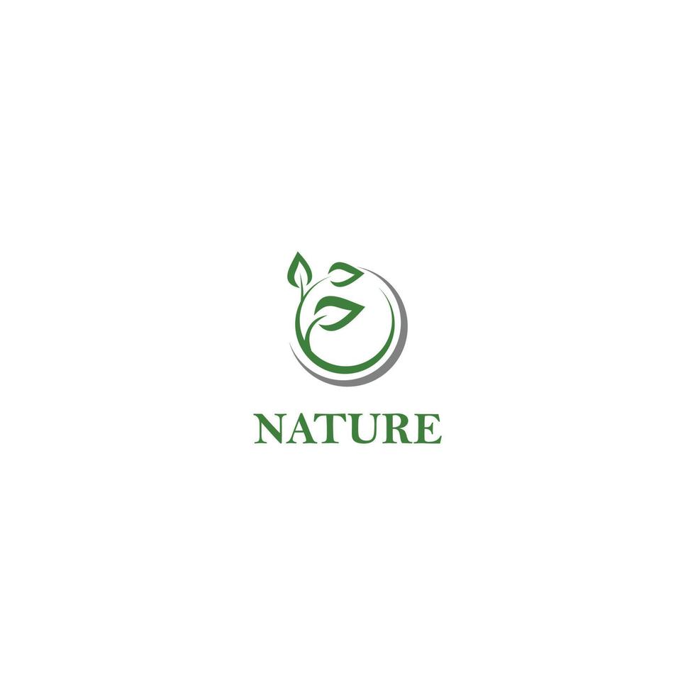 vector natuur logo met groene bladeren