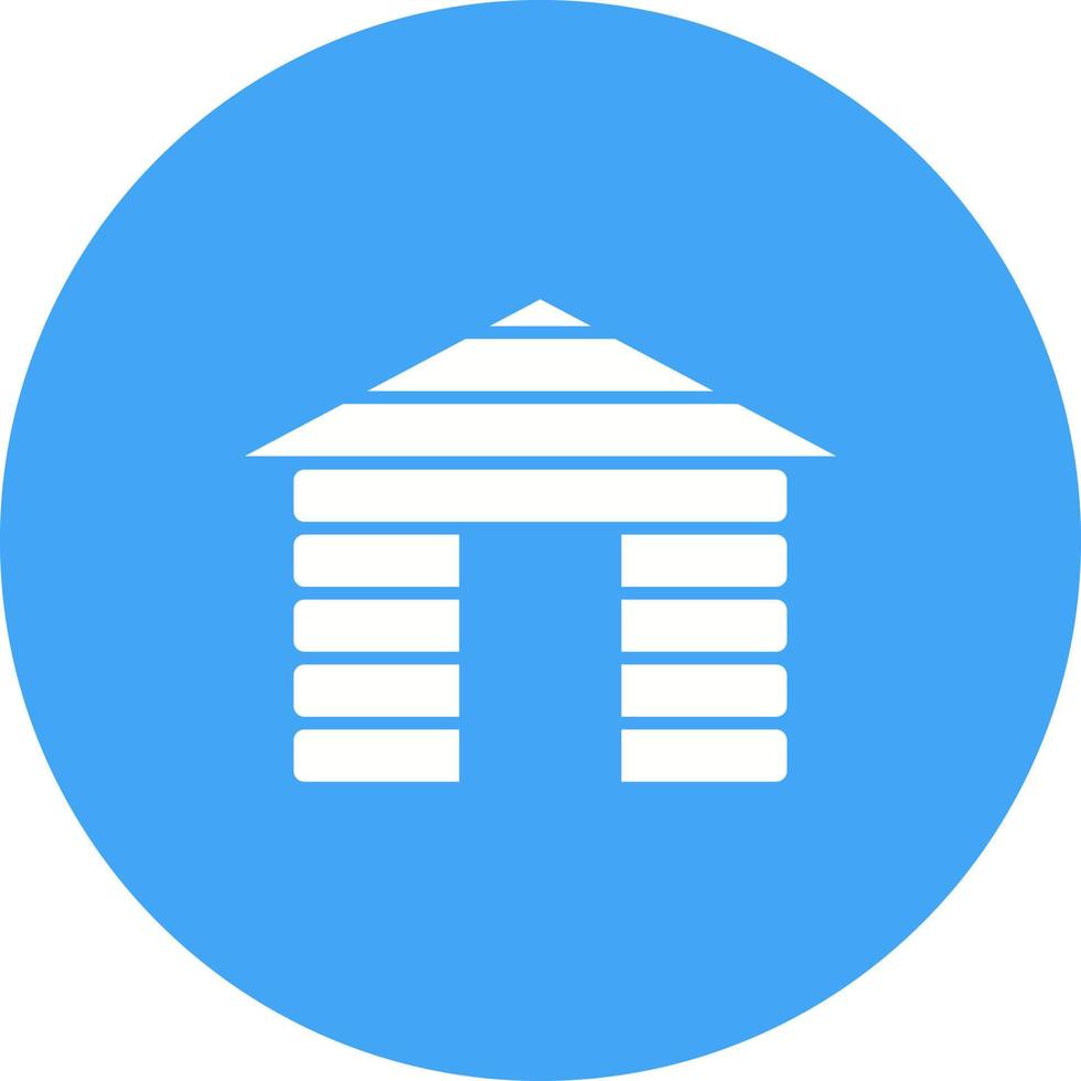 houten hut cirkel achtergrond icoon vector