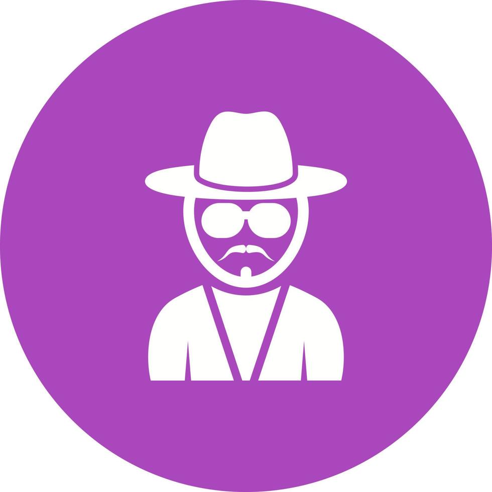 hipster man in tinten cirkel achtergrond icoon vector