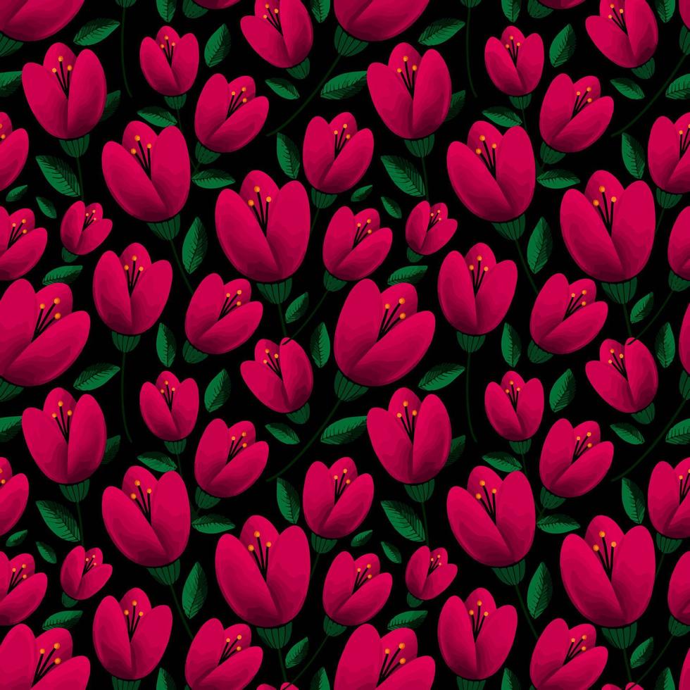 roze bloemen tulpen naadloos patroon vector