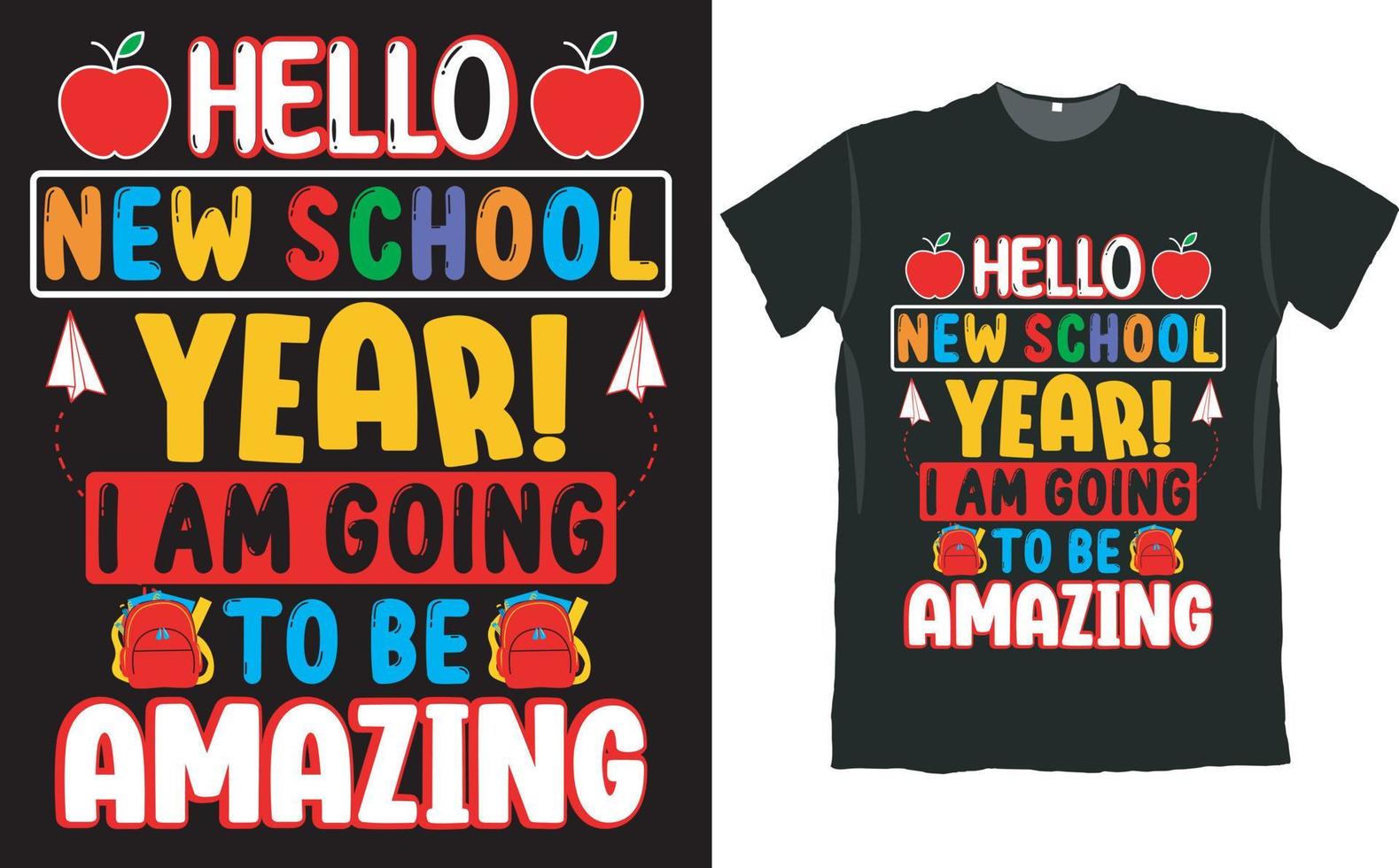 terug naar school jongens en meisjes t-shirtontwerp vector