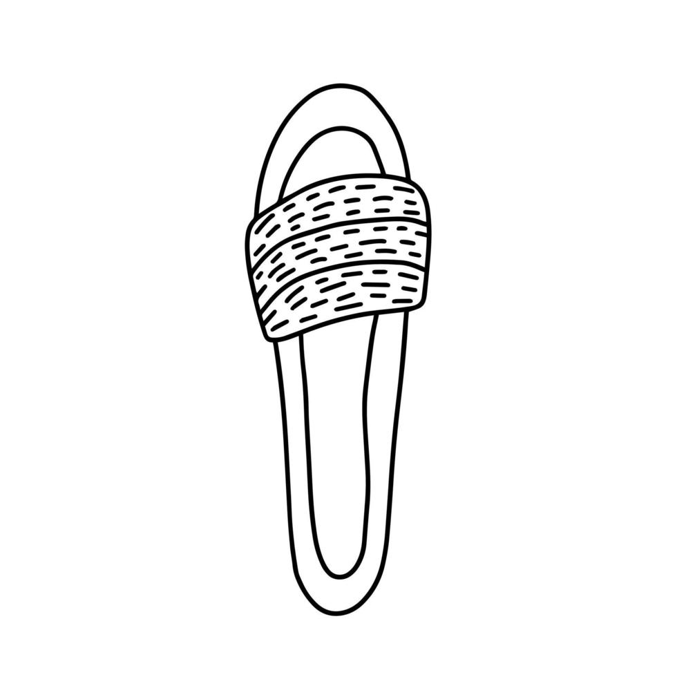 doodle slippers vectorillustratie. handgetekende strandslippers vector