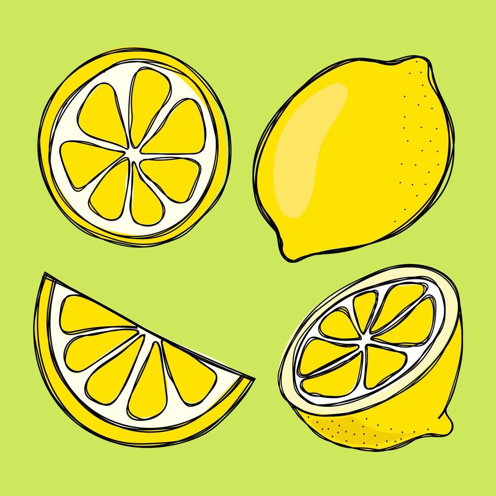 kleine set met verse citroenen vector