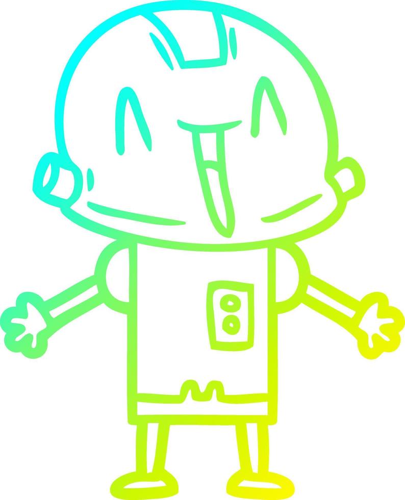 koude gradiënt lijntekening cartoon robot vector