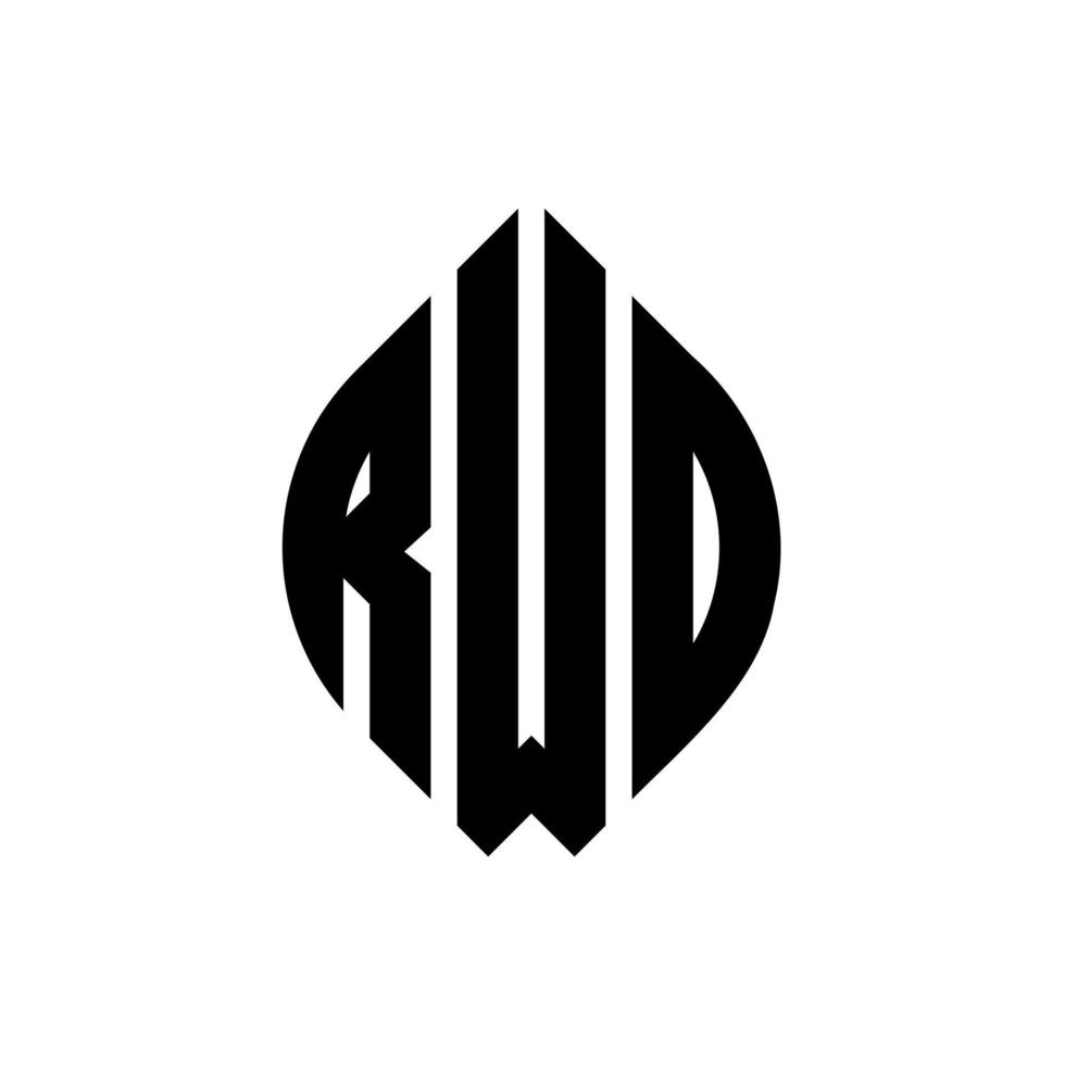 rwo cirkel letter logo-ontwerp met cirkel en ellipsvorm. rwo ellipsletters met typografische stijl. de drie initialen vormen een cirkellogo. rwo cirkel embleem abstracte monogram brief mark vector. vector