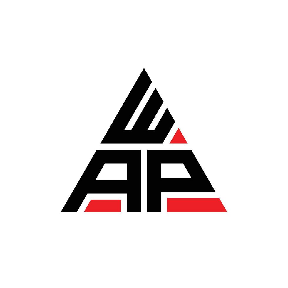 wap driehoek brief logo ontwerp met driehoekige vorm. wap driehoek logo ontwerp monogram. wap driehoek vector logo sjabloon met rode kleur. wap driehoekig logo eenvoudig, elegant en luxueus logo.