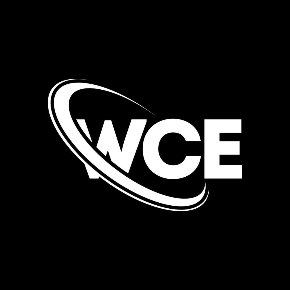 wc logo. ww brief. wce brief logo ontwerp. initialen wce-logo gekoppeld aan cirkel en monogram-logo in hoofdletters. wce typografie voor technologie, zaken en onroerend goed merk. vector