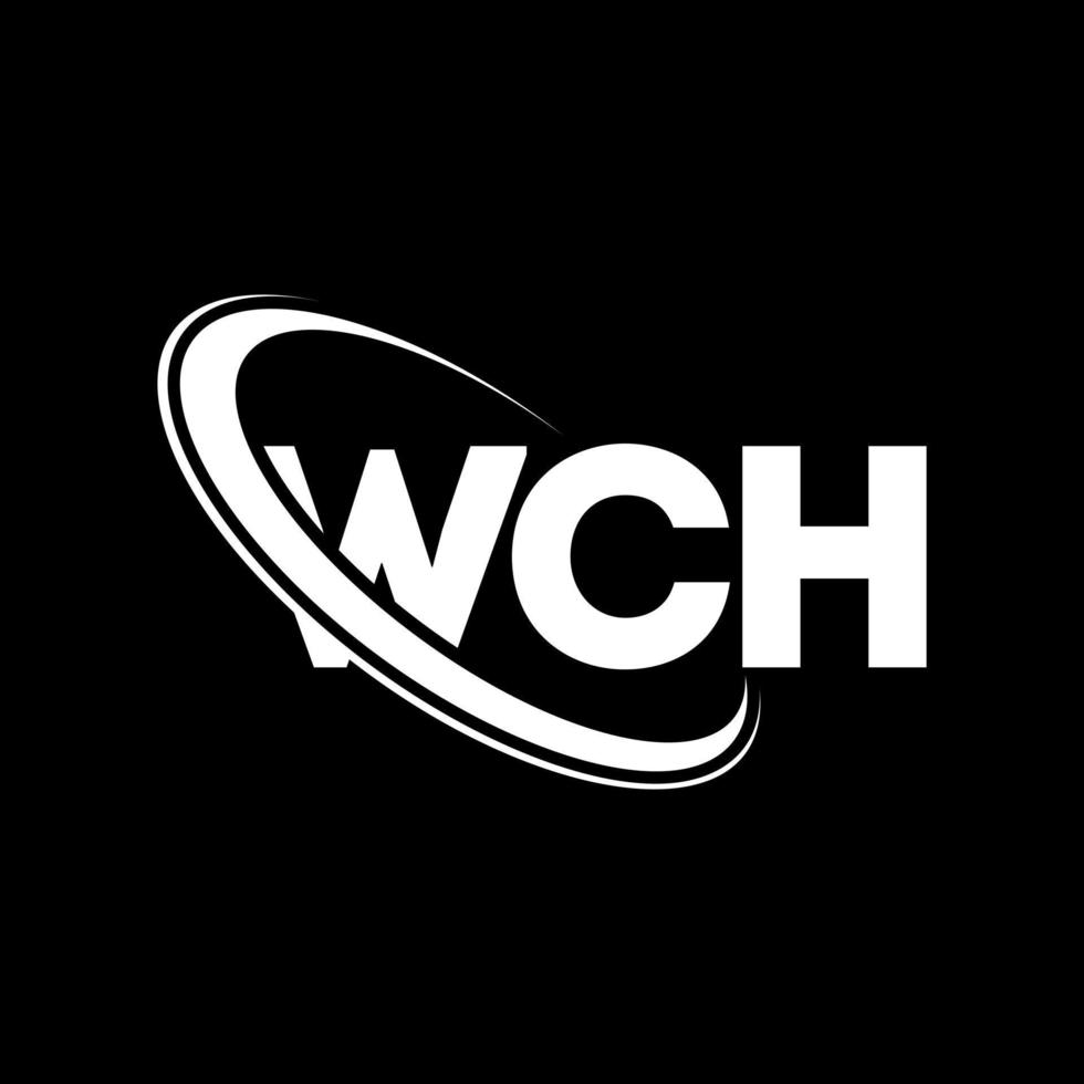 wch-logo. wk brief. wch brief logo ontwerp. initialen wch logo gekoppeld aan cirkel en hoofdletter monogram logo. wch typografie voor technologie, zaken en onroerend goed merk. vector