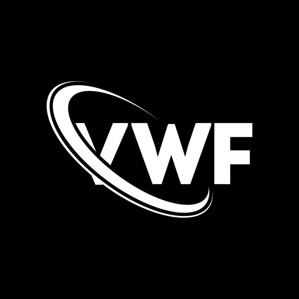 vwf-logo. vwf brief. vwf brief logo ontwerp. initialen vwf logo gekoppeld aan cirkel en monogram logo in hoofdletters. vwf typografie voor technologie, business en onroerend goed merk. vector