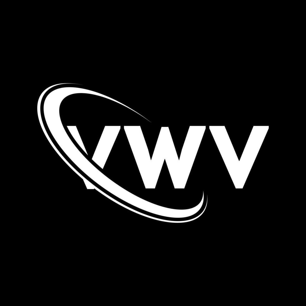 vwv-logo. vwv brief. vwv brief logo ontwerp. initialen vwv logo gekoppeld aan cirkel en monogram logo in hoofdletters. vwv typografie voor technologie, business en onroerend goed merk. vector