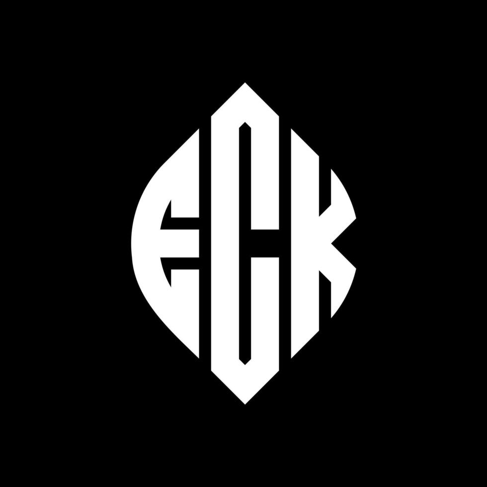 eck cirkel letter logo ontwerp met cirkel en ellipsvorm. eck ellipsletters met typografische stijl. de drie initialen vormen een cirkellogo. eck cirkel embleem abstracte monogram brief mark vector. vector