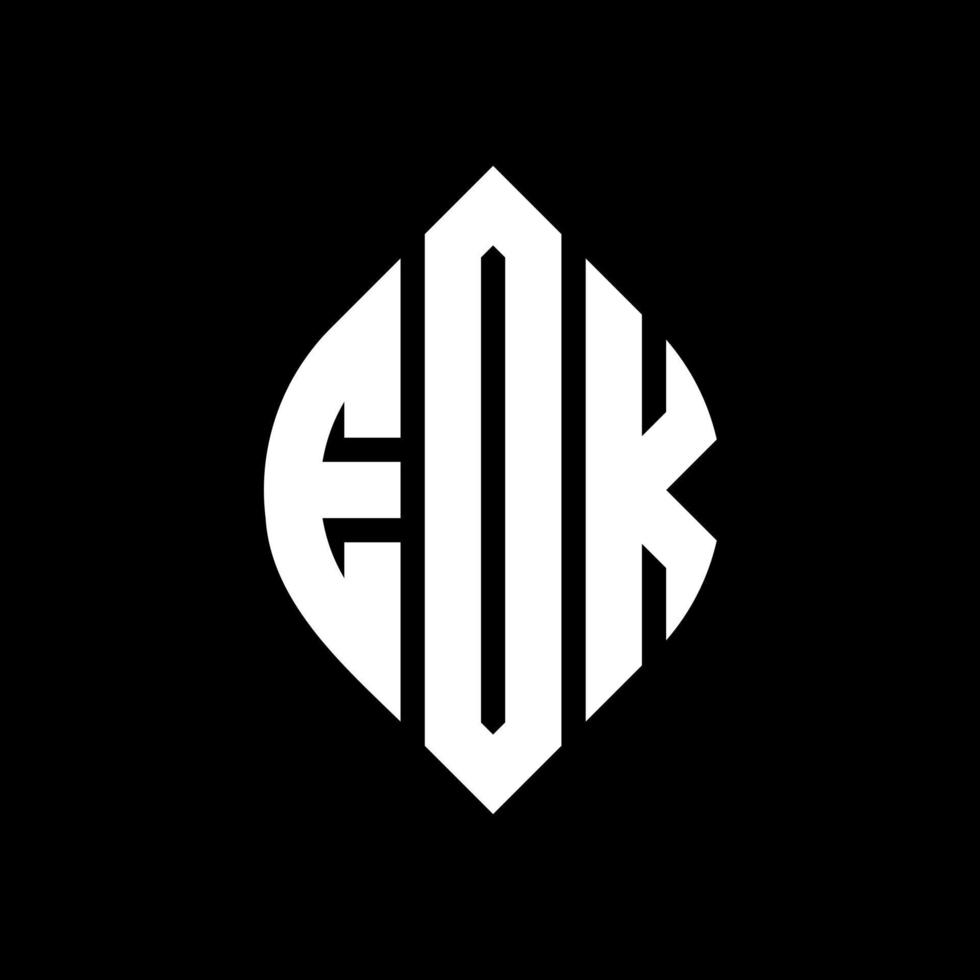 eok cirkel letter logo-ontwerp met cirkel en ellipsvorm. eok ellipsletters met typografische stijl. de drie initialen vormen een cirkellogo. eok cirkel embleem abstracte monogram brief mark vector. vector