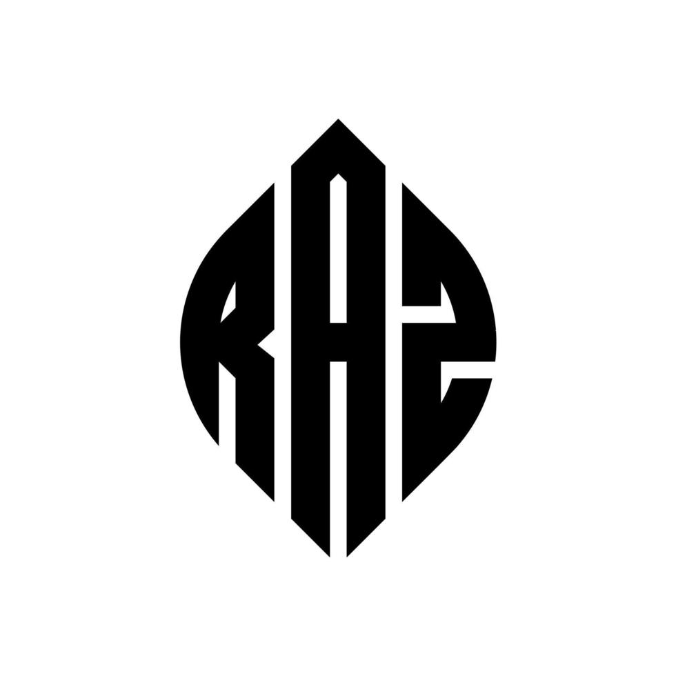 raz cirkel letter logo ontwerp met cirkel en ellipsvorm. raz ellipsletters met typografische stijl. de drie initialen vormen een cirkellogo. raz cirkel embleem abstracte monogram brief mark vector. vector