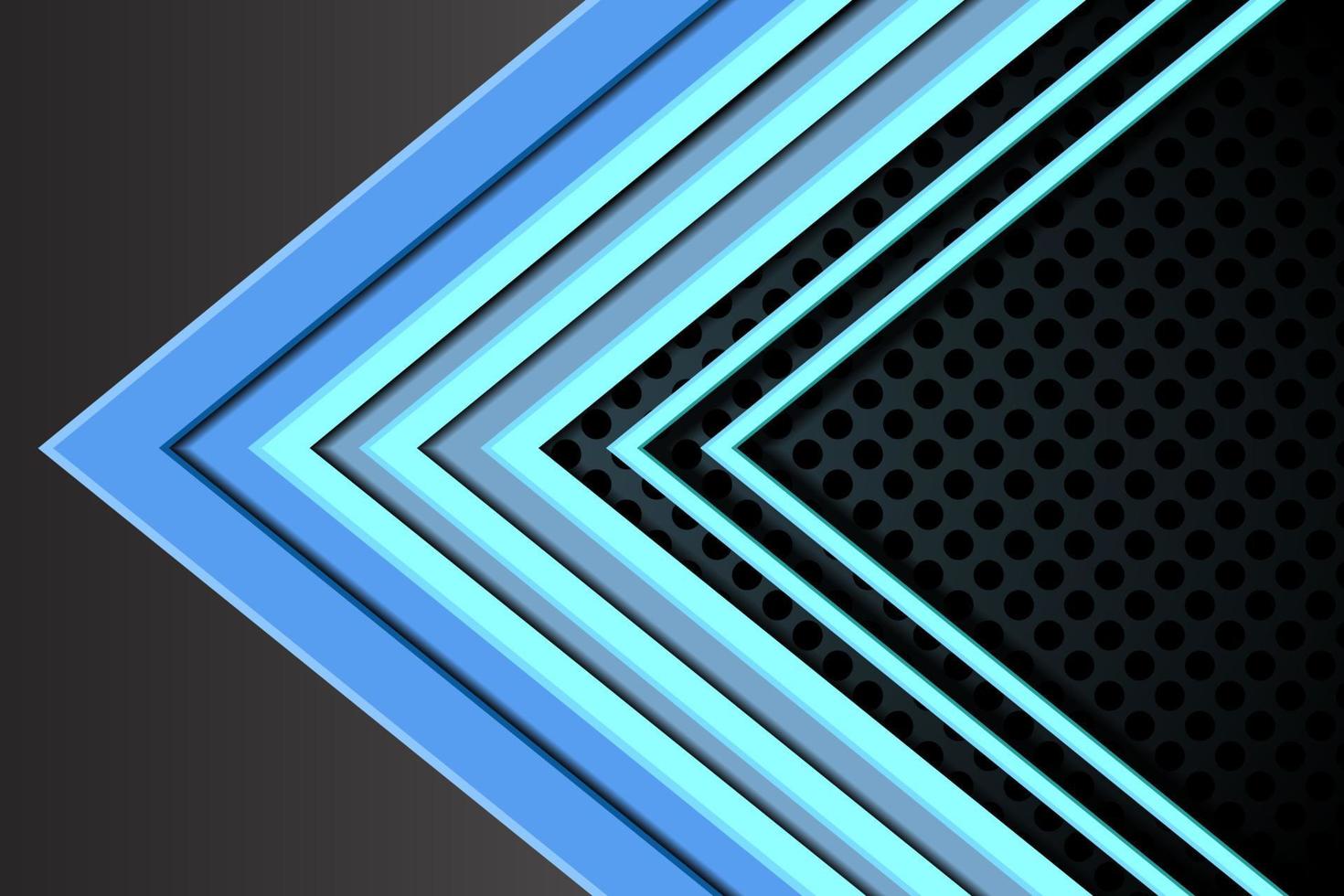 abstracte blauwe grijze pijlrichting met lege ruimte op donkergrijze cirkelnetwerkontwerp moderne futuristische vectorillustratie als achtergrond. vector