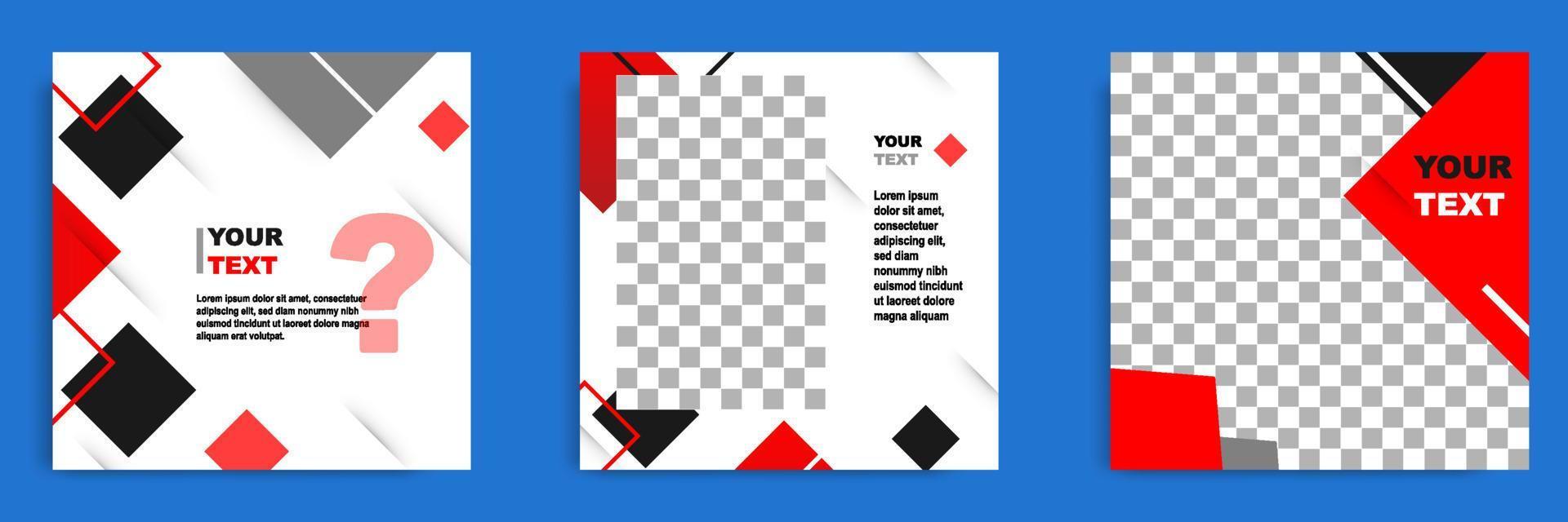 rood wit social media tutorial, tips, truc, wist je post banner lay-out sjabloon met geometrische achtergrond en memphis patroon ontwerpelement? vector