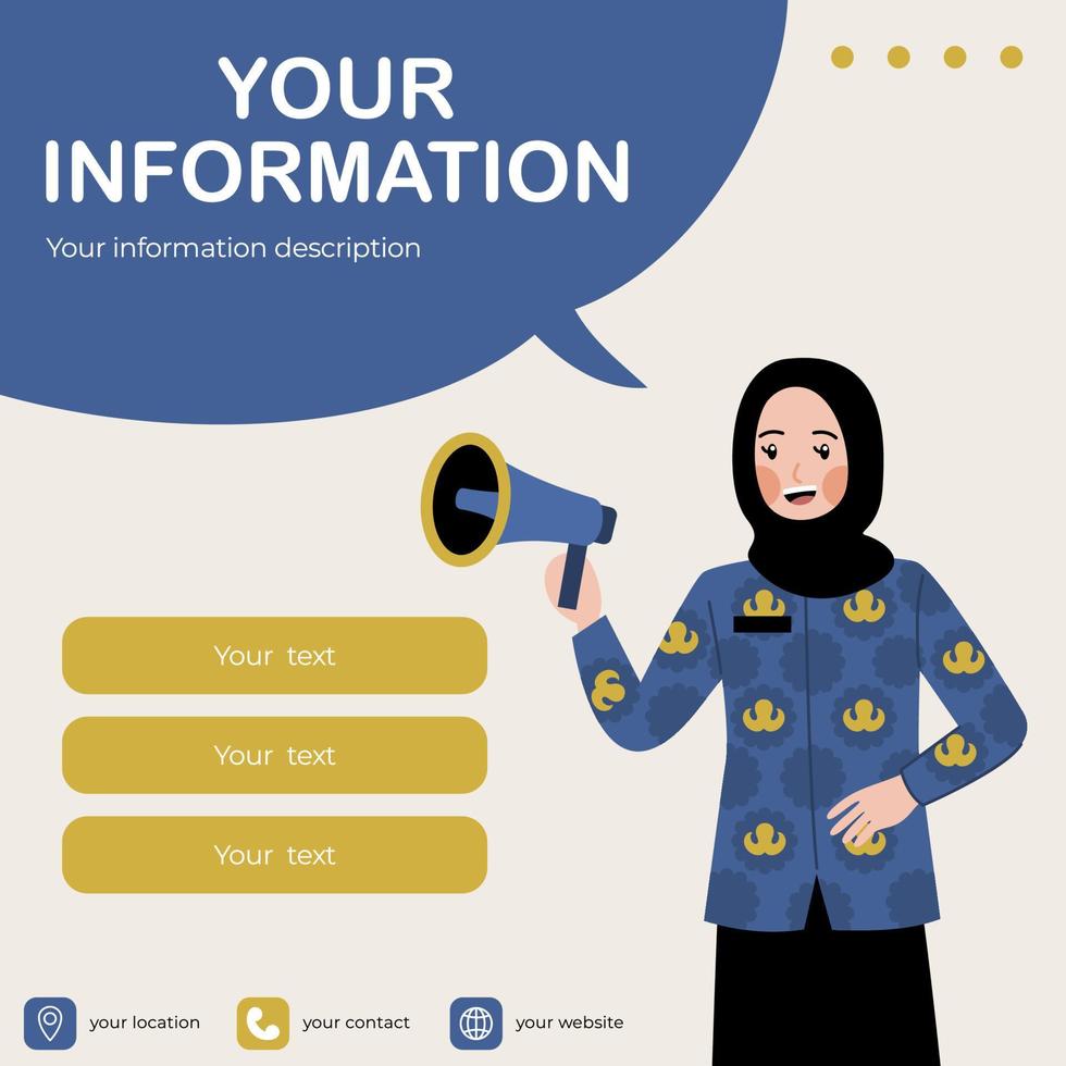 Indonesische ambtenaar social media banner vector