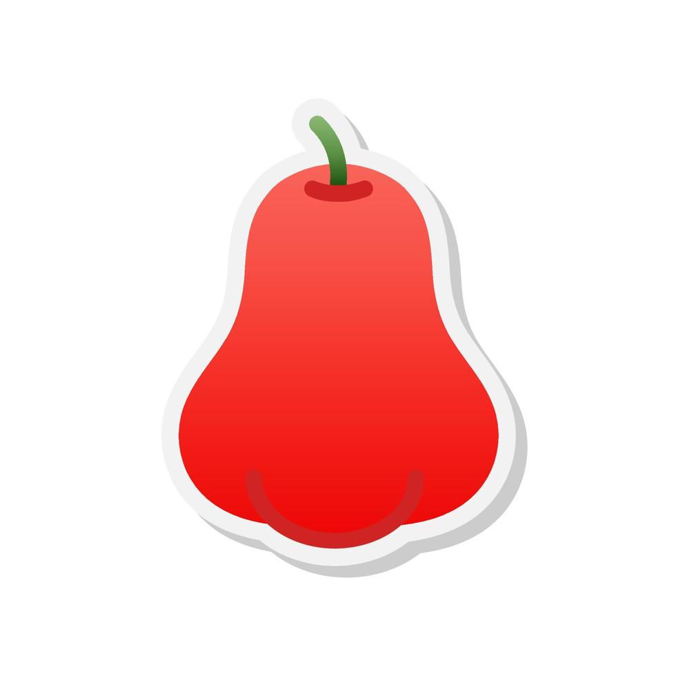 roos appel fruit sticker pictogram, vector illustratie.