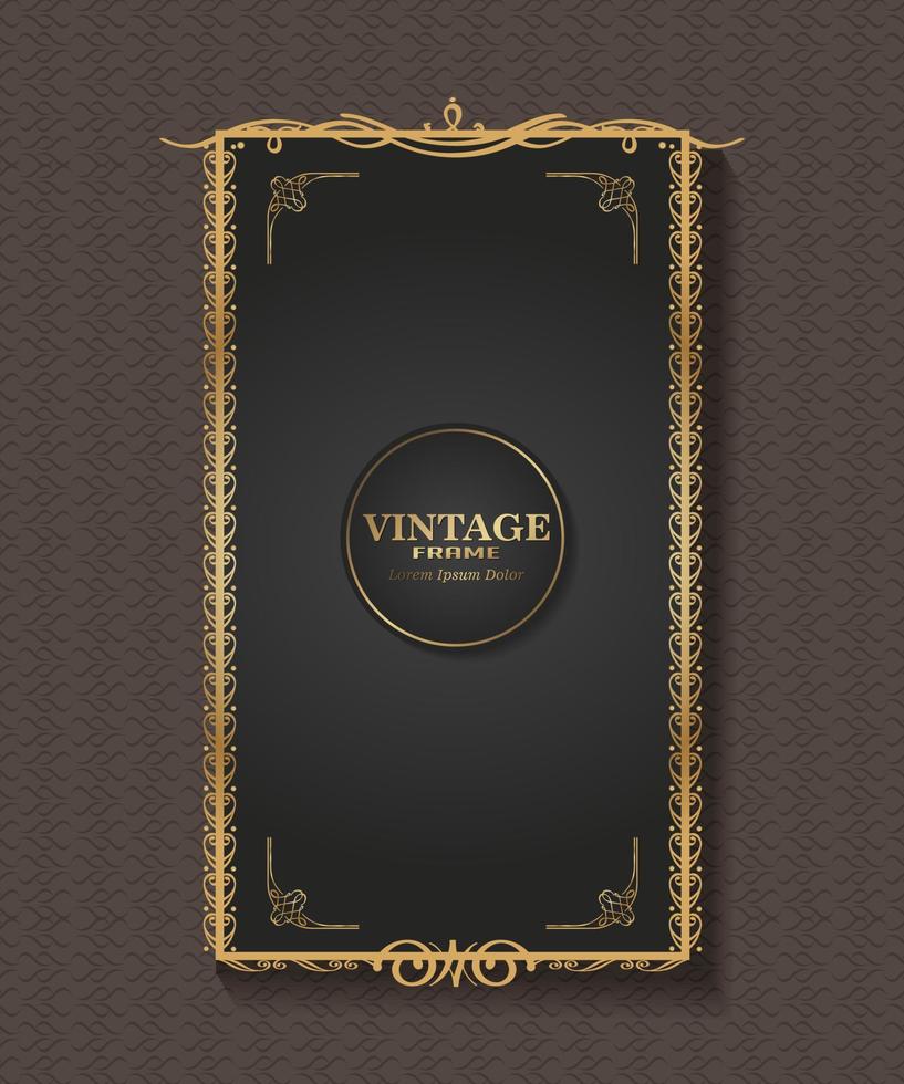 gouden frame, vintage design met luxe gouden motief, vectorillustratie vector