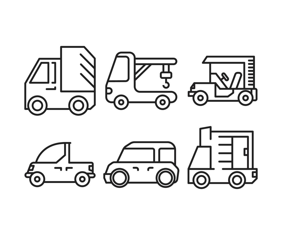 auto en sleepwagen iconen set vector