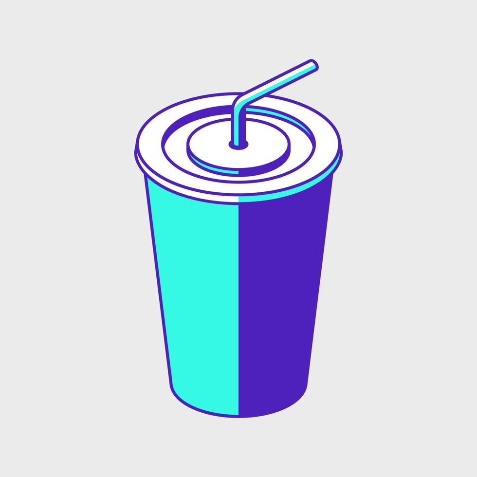 frisdrank navulbeker isometrische vector pictogram illustratie