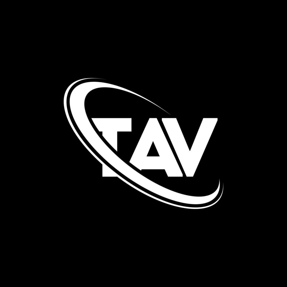 tav-logo. tav brief. tav brief logo ontwerp. initialen tav logo gekoppeld aan cirkel en hoofdletter monogram logo. tav typografie voor technologie, zaken en onroerend goed merk. vector