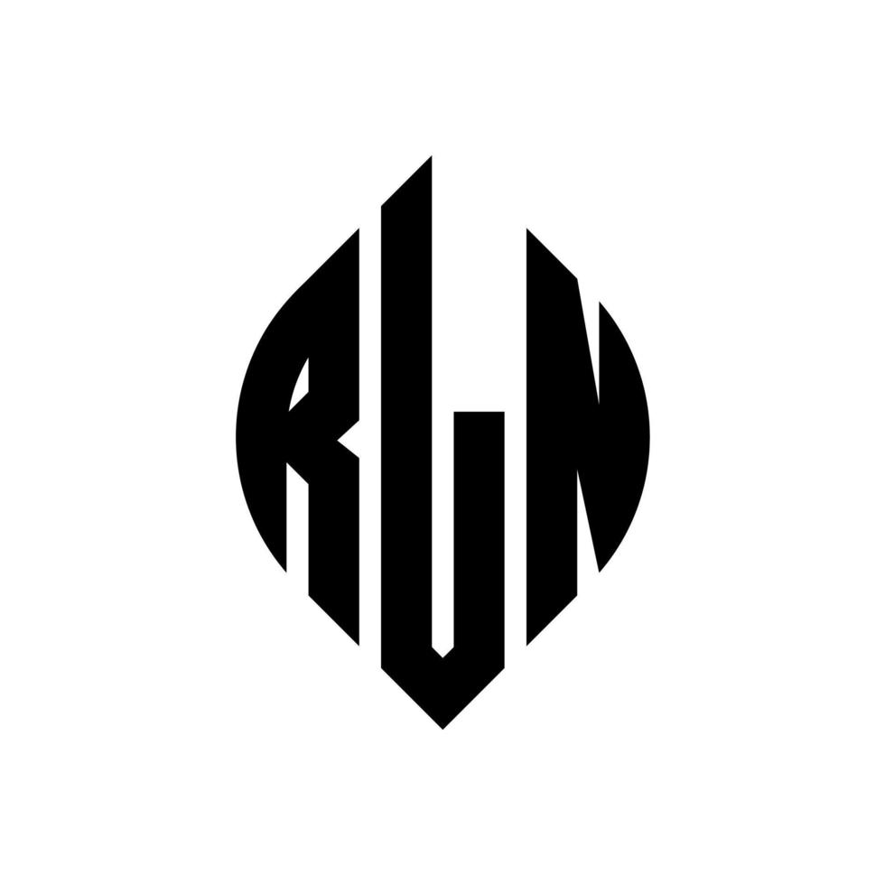 rln cirkel letter logo ontwerp met cirkel en ellipsvorm. rln ellipsletters met typografische stijl. de drie initialen vormen een cirkellogo. rln cirkel embleem abstracte monogram brief mark vector. vector