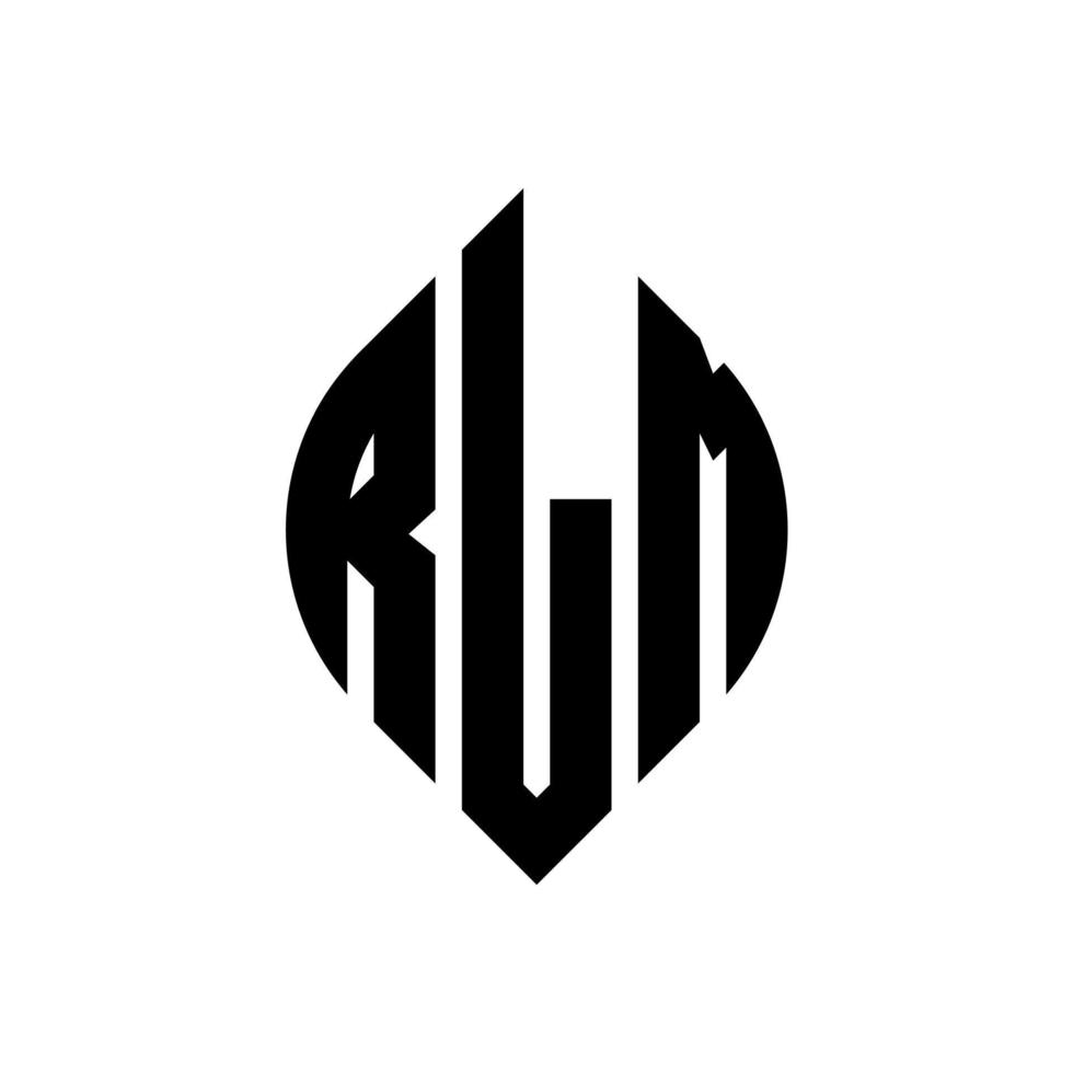 rlm cirkel letter logo ontwerp met cirkel en ellipsvorm. rlm ellipsletters met typografische stijl. de drie initialen vormen een cirkellogo. rlm cirkel embleem abstracte monogram brief mark vector. vector