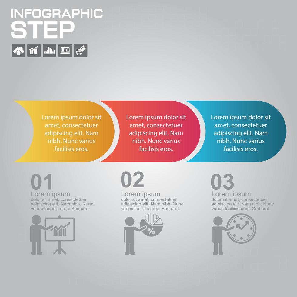 infographics met pijlen, elementen en pictogrammen. vector illustratie