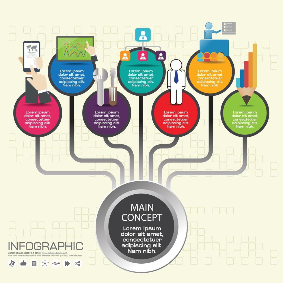 zakelijke infographic tijdlijn sjabloon kleurrijke stappen, processen, onderdelen, opties. vectorillustratie. vector