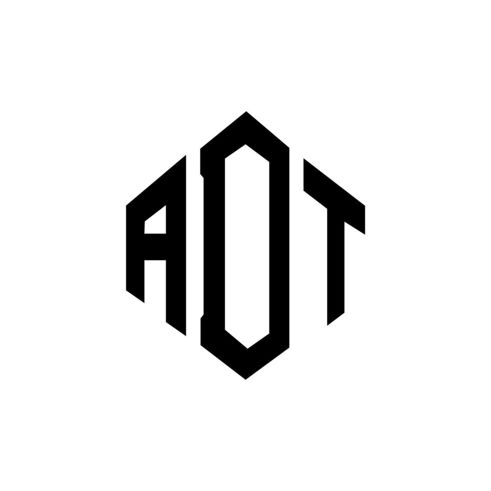 adt letter logo-ontwerp met veelhoekvorm. adt veelhoek en kubusvorm logo-ontwerp. adt zeshoek vector logo sjabloon witte en zwarte kleuren. adt monogram, business en onroerend goed logo.