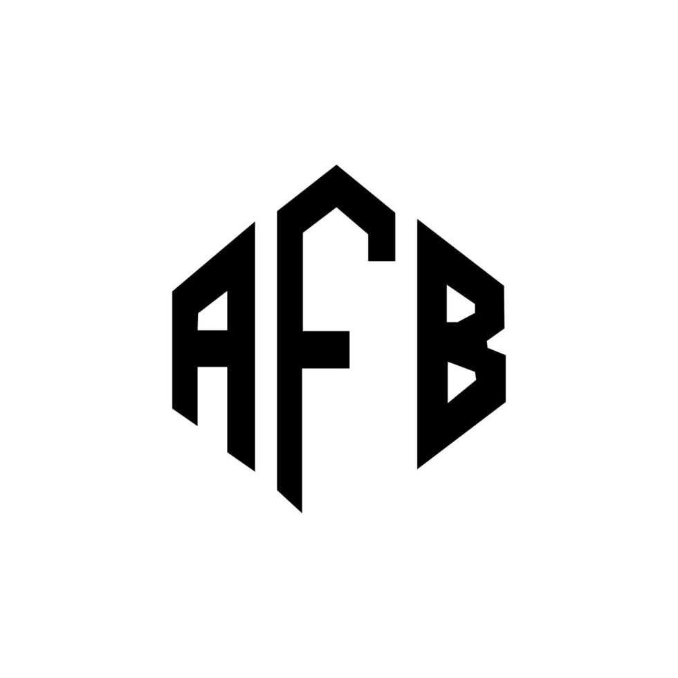 afb letter logo-ontwerp met veelhoekvorm. afb veelhoek en kubusvorm logo-ontwerp. afb zeshoek vector logo sjabloon witte en zwarte kleuren. afb-monogram, bedrijfs- en onroerendgoedlogo.