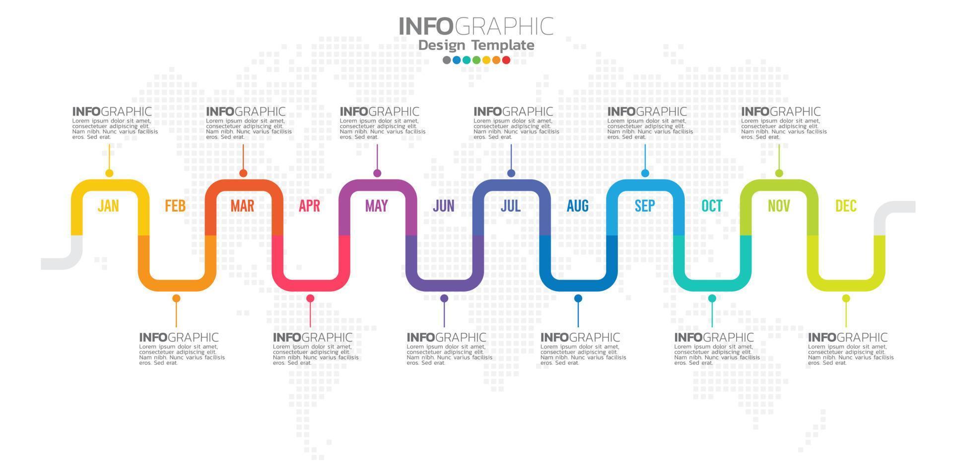 infographic tijdlijnelementen voor inhoud, diagram, stroomdiagram, stappen, onderdelen, tijdlijn, werkstroom, grafiek. vector